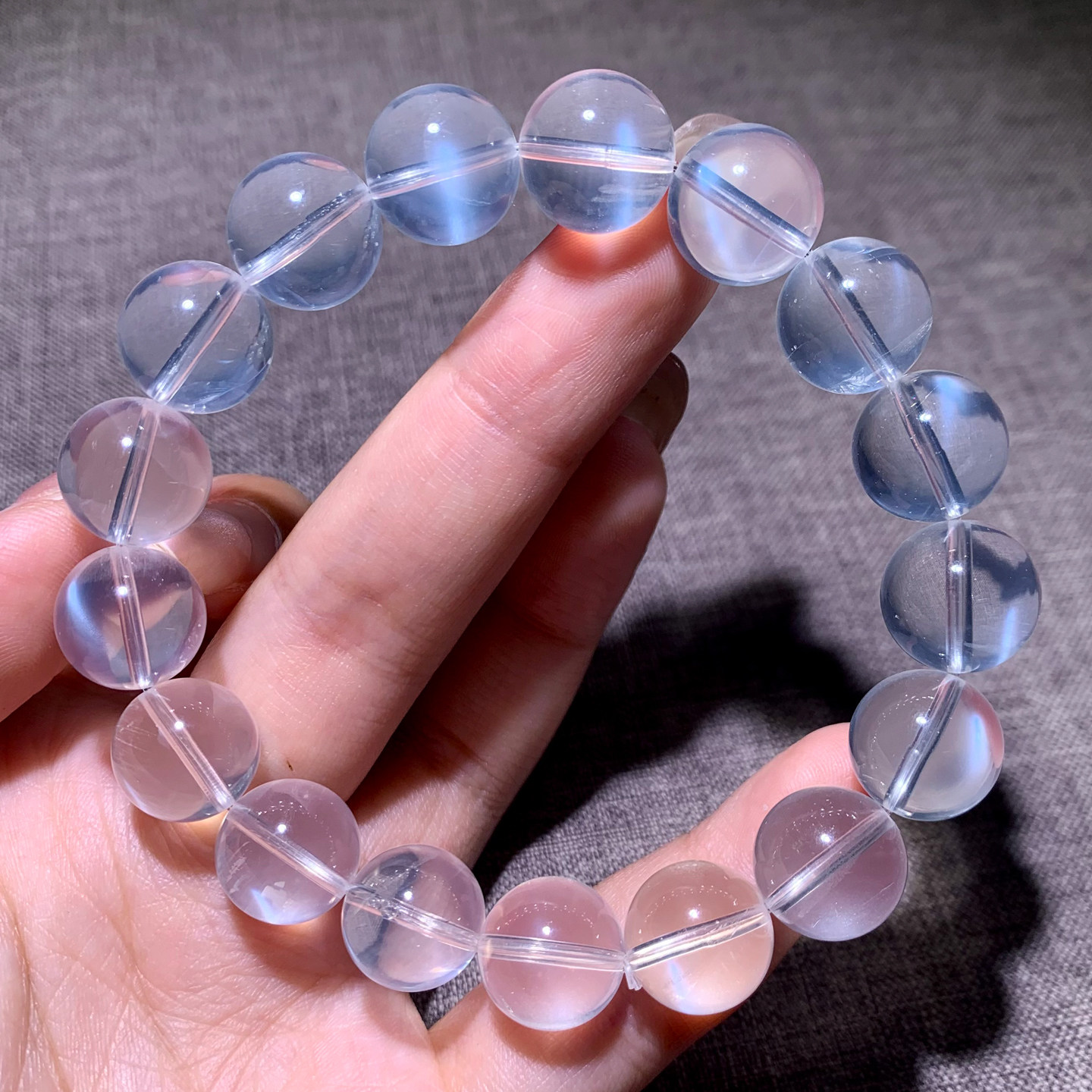 天然冰种月光奶白晶手链礼物情侣