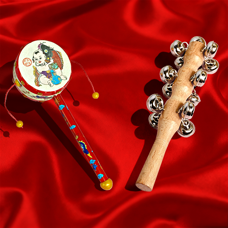 老式手工传统拨浪鼓新生宝宝婴儿可啃咬非遗玩具医院同款木质周岁,玩具/童车/益智/积木/模型,摇铃,淘宝优惠券,粉丝福利购,淘宝优惠卷