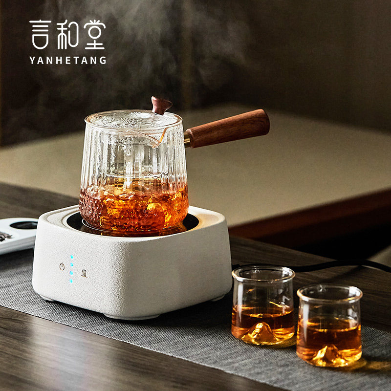 言和堂侧把煮茶壶家用办公室小型电陶炉耐高温玻璃过滤泡茶器简约,餐饮具,茶壶,淘宝优惠券,粉丝福利购,淘宝优惠卷