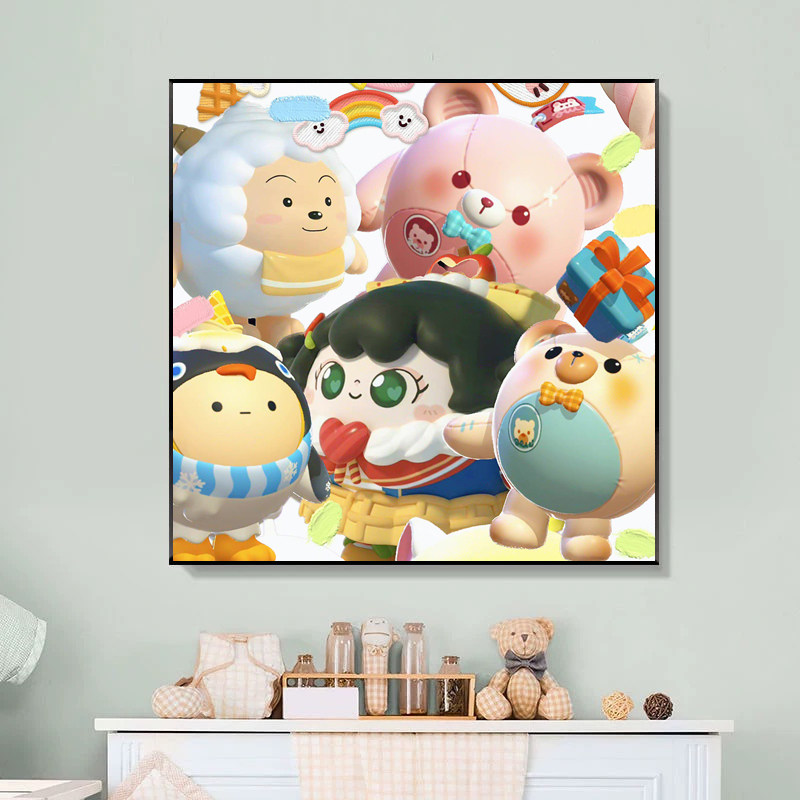 蛋仔派对游戏数字油画手工diy填色画画油彩填充颜料手绘治愈系