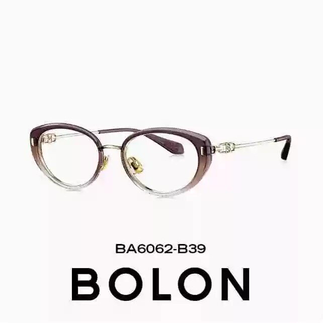 25新款BOLON暴龙近视眼镜框钛架猫眼小框玳瑁色镜架配度数BA6062
