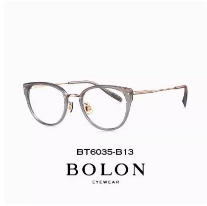 BOLON暴龙25年新品BT6035猫眼钛材质近视眼镜框男女可配度数镜架