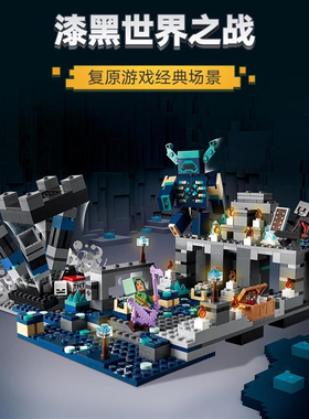 中国积木我的世界漆黑世界之战循声守卫21246儿童拼装玩具68006男