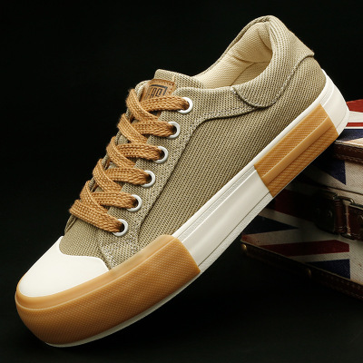 闪步24831 男鞋秋季新款韩版潮鞋透气休闲板鞋低帮百搭男士帆布鞋