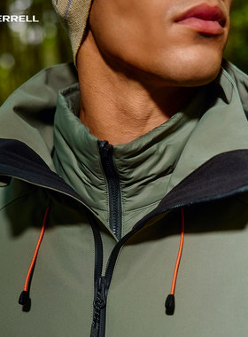 MERRELL迈乐户外羽绒服三合一冲锋衣男保暖耐磨防风防水运动外套