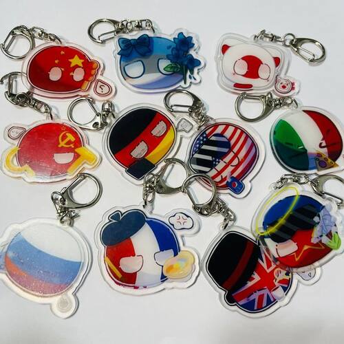ch国拟波兰球周边亚克力钥匙扣瓷南斯苏可爱书包挂件饰品送朋友