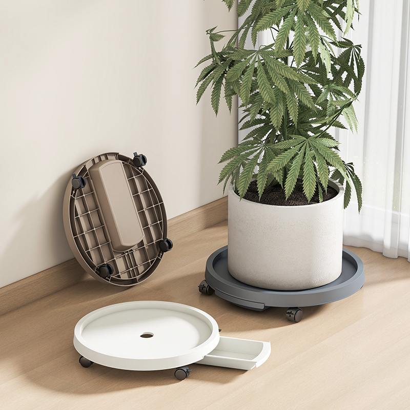 移动花盆托盘带轮滑轮接水盘万向