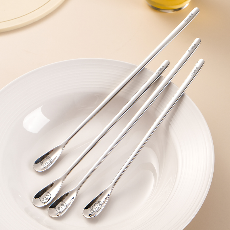 卡通食品级316不锈钢长柄咖啡勺