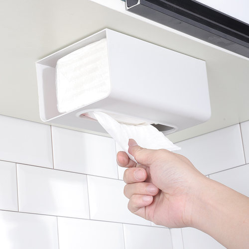 免打孔创意厨房卫生间倒挂纸巾架