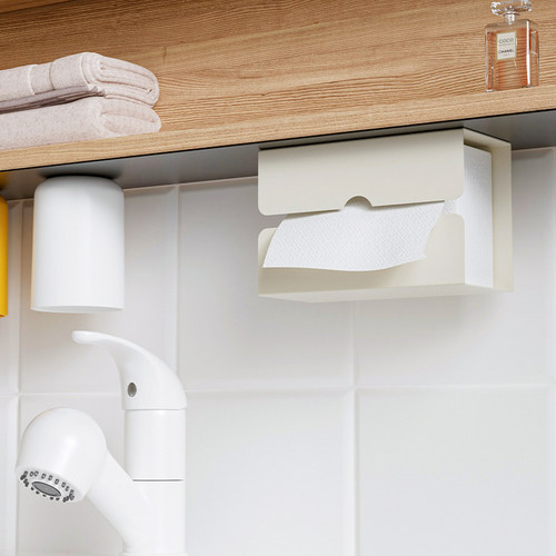 镜柜下洗脸巾收纳盒卫生间壁挂式棉柔纸巾盒浴室置物架磁吸可拆卸