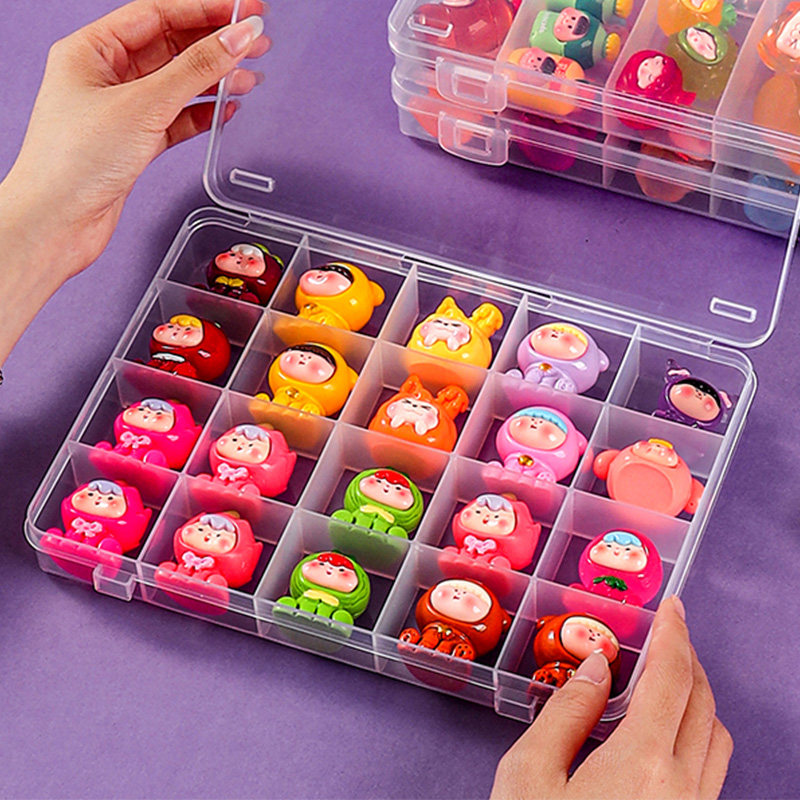 透明萌粒收纳盒阿玛莉莉丝兔桌面展示盒美甲分类盲盒整理饰品盒子,收纳整理,桌面收纳盒,淘宝优惠券,粉丝福利购,淘宝优惠卷
