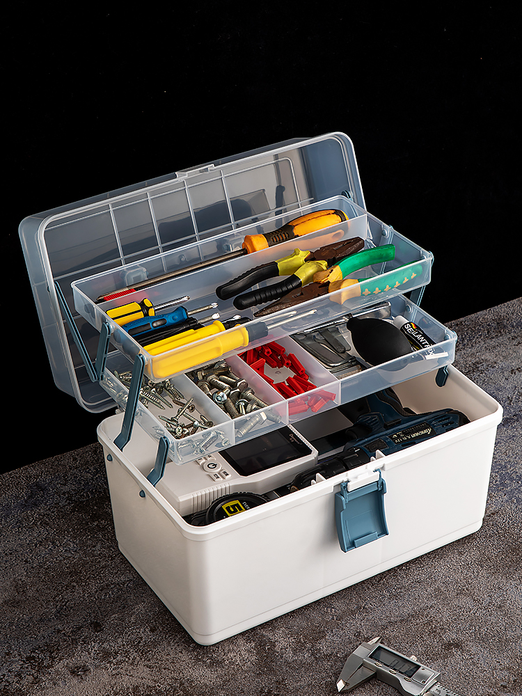 五金工具收纳箱手提式多功能电工维修工具箱大容量五金套装整理箱