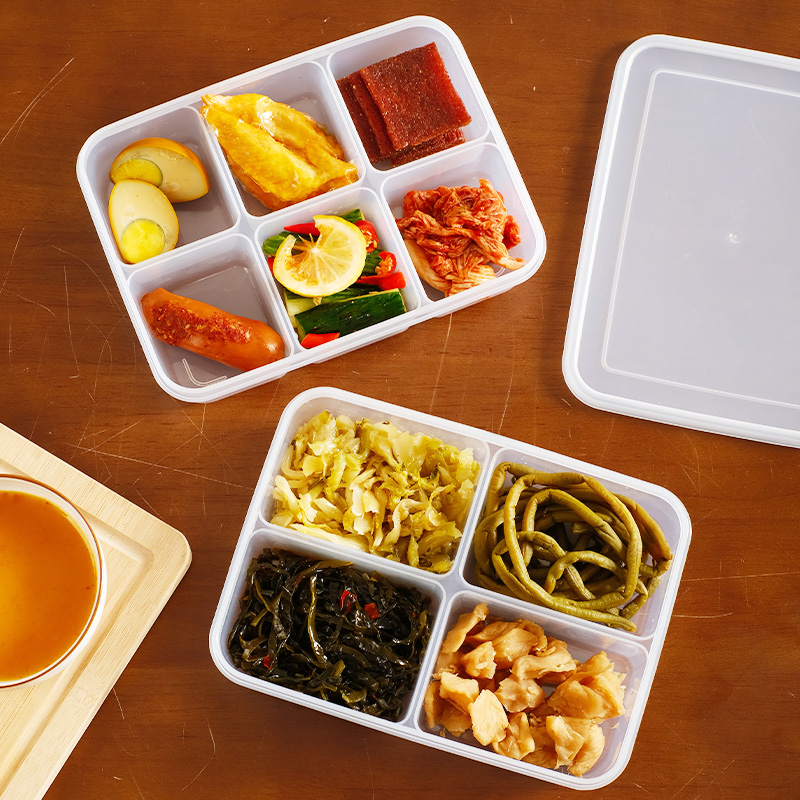 凉菜分格盒熟食卤味凉拌零食试吃盒冰箱食物保鲜盒收纳盒留样盒子