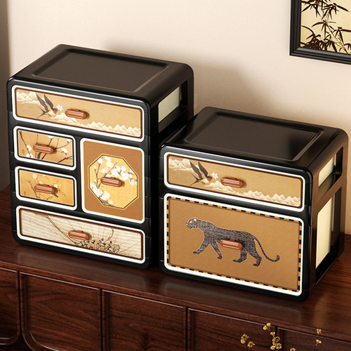 中古风复古多层抽屉式收纳盒
