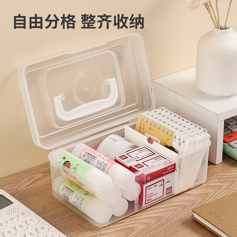 桌面透明文具收纳盒便携式