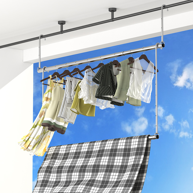 阳台晾衣架伸缩杆不锈钢晾衣架