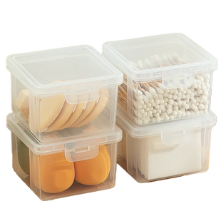 棉签盒卫生间化妆棉卸妆洗脸巾收纳浴室透明置物发夹皮筋口红盒子