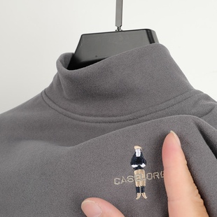 德绒秋冬天新款保暖男装内搭上衣青年加厚双面绒打底衫长袖t恤男