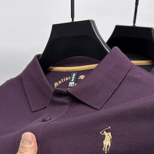 高档！纯棉100%~短袖T恤男士2026夏季新款商务正品爸爸装POLO衫X