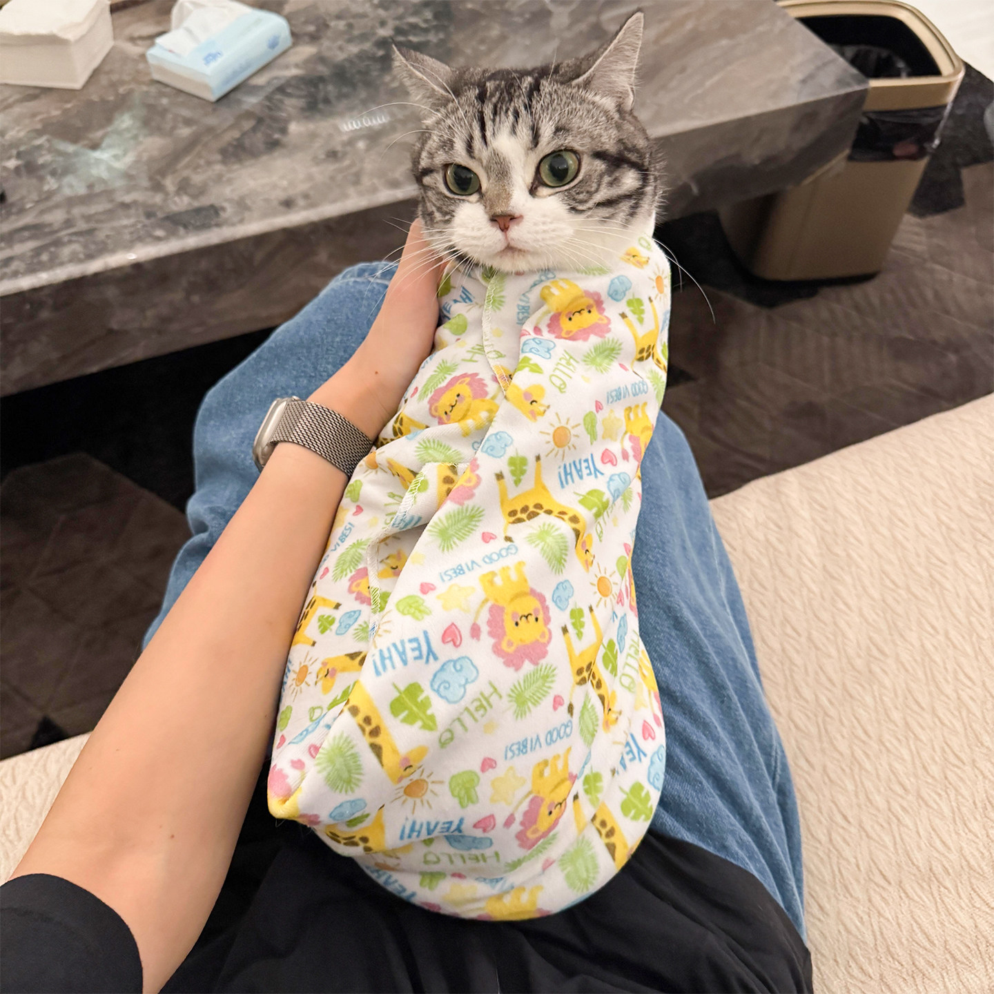 【裹猫布】猫咪固定包防咬束缚袋清理耳朵修剪指甲美容神器百贴布