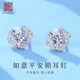 老银匠如意锁s925银小耳钉女款 仿锆石中国风纯银耳饰平安锁银耳饰