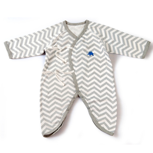 6个月连体衣服男女宝宝睡衣 婴幼儿纯棉蝴蝶衣春秋夏季 新生儿0