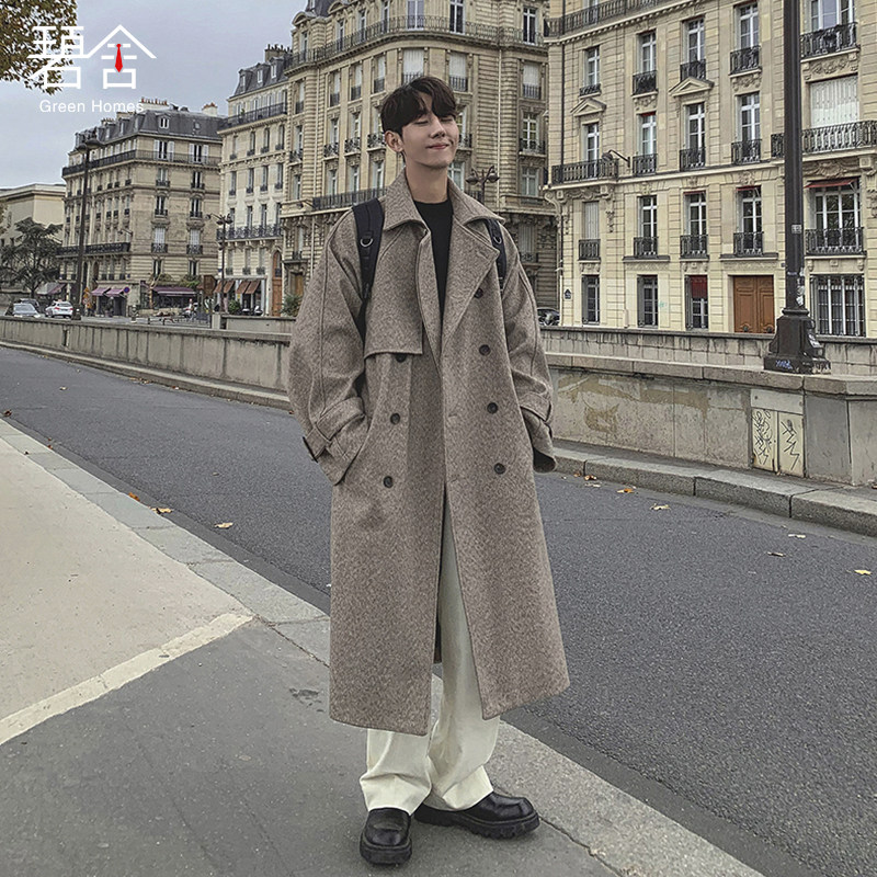 碧舍英伦风格子男大衣经典双排扣长款风衣毛呢子大衣潮流时尚外套,男装,毛呢大衣,淘宝优惠券,粉丝福利购,淘宝优惠卷