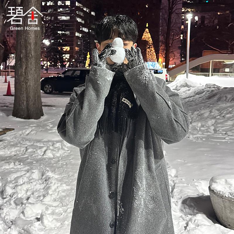 碧舍中长款毛呢大衣秋冬季加厚