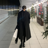 宽松加厚帅气风衣毛呢男士 碧舍秋冬毛呢大衣男中长款 过膝韩版 外套