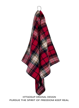 HTTAOSUP美式街舞红色格子方巾男潮牌腰巾情侣挂饰裤巾hiphop配饰