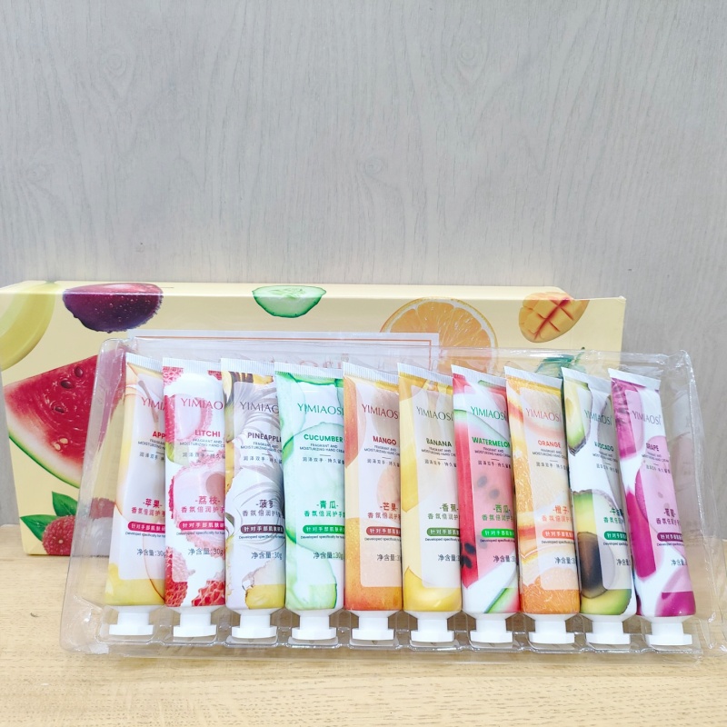 正品YIMIAOSI果香护手霜套盒清爽补水秋冬修护小支不油手部护理