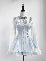Sweetheart Meets Dark Leilei Girl Mass production Sweet and Cool four-color off-the-shoulder shirt + high-waisted skirt two-piece set thumbnail 7