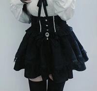 A black and white long-sleeved sailor collar bow lace shirt for girls in a subculture subculture set thumbnail 7