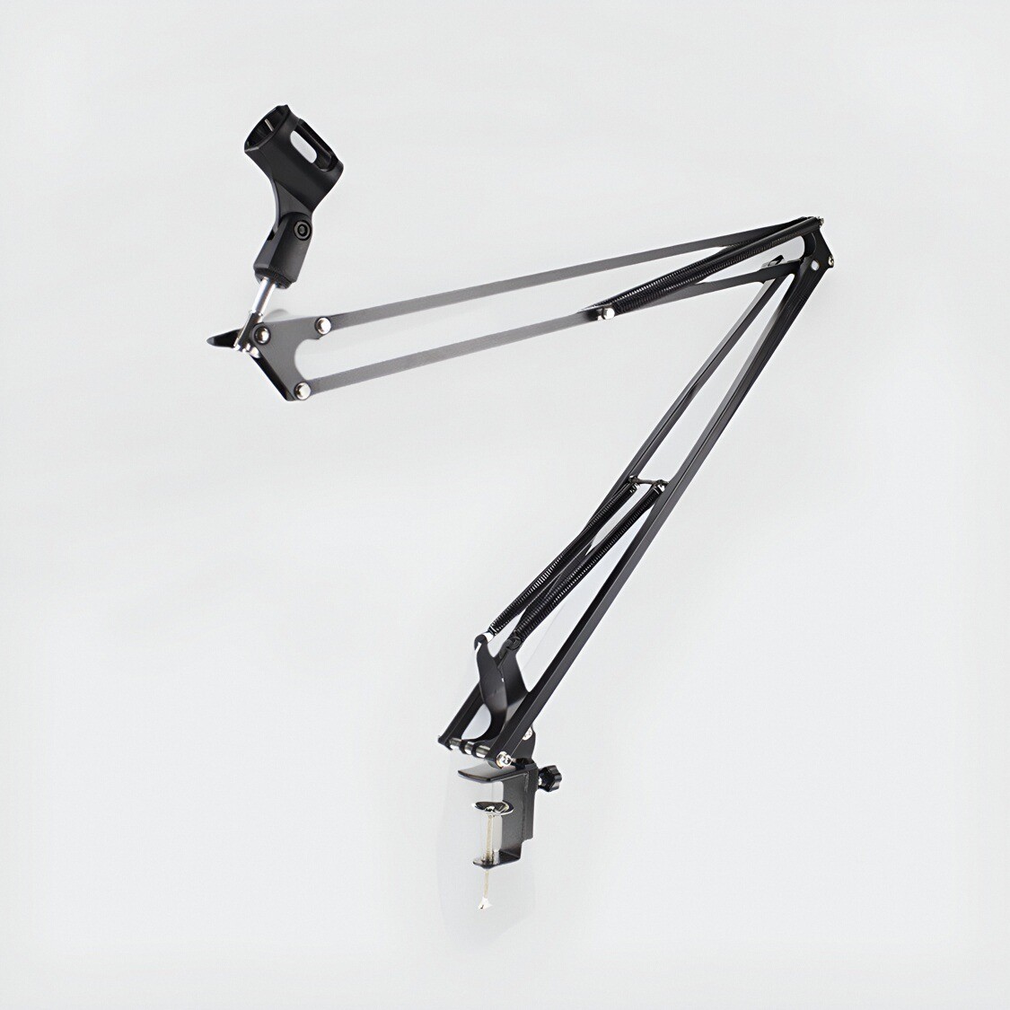 电容麦克风大号悬臂支架话筒台式桌面夹子挂吊麦伸展升降万向配件