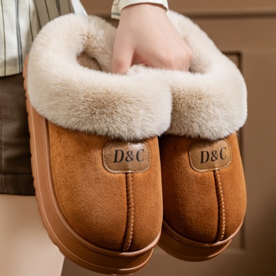 棉鞋女款防水毛毛鞋冬季室内外穿
