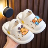 室内防滑沙滩玩水两穿 可爱软底凉拖鞋 巴布豆儿童洞洞鞋 男宝宝夏季
