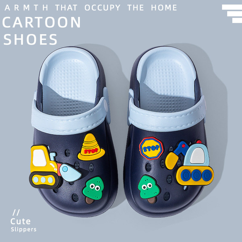 儿童洞洞鞋夏新款EVA外穿中小童甜美卡通可爱宝宝拖鞋婴幼儿包头