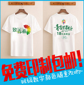 t恤印字 男女短袖 班服定制t恤diy衣服制作情侣照片文化衫 定做个性