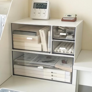 多功能桌面收纳盒透明抽屉式收纳架收纳盒整理盒杂物办公室置物架