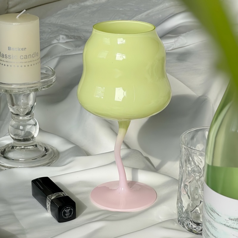 马卡龙扭扭高颜值玻璃红酒杯