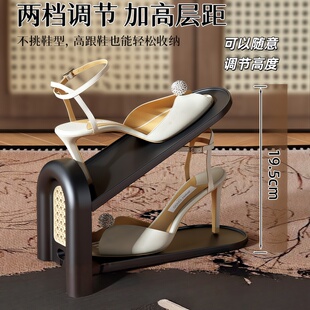 多功能中古风塑料鞋架家用鞋子收纳节省空间鞋架分层可调节鞋架