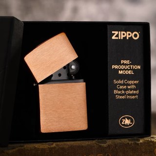 Zippo正品防风煤油打火机 纯紫铜光板拉丝2022年收藏纪念男士送礼