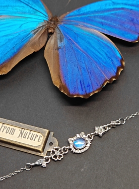 大蓝闪蝶手作HelloKitty手链原创百搭轻奢生日七夕礼物送女友