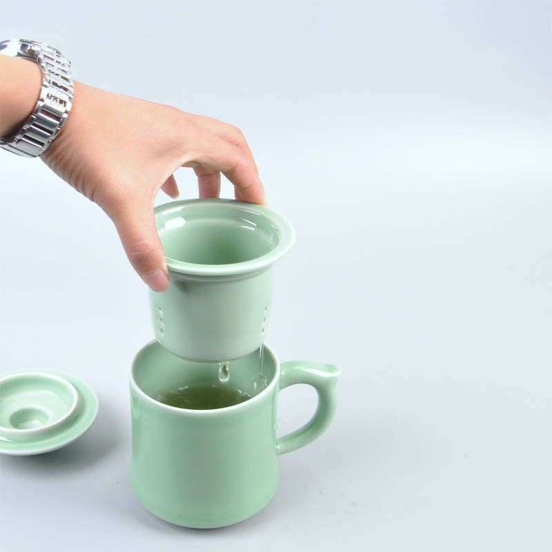 陶瓷带过滤大容量简约风泡茶杯图片