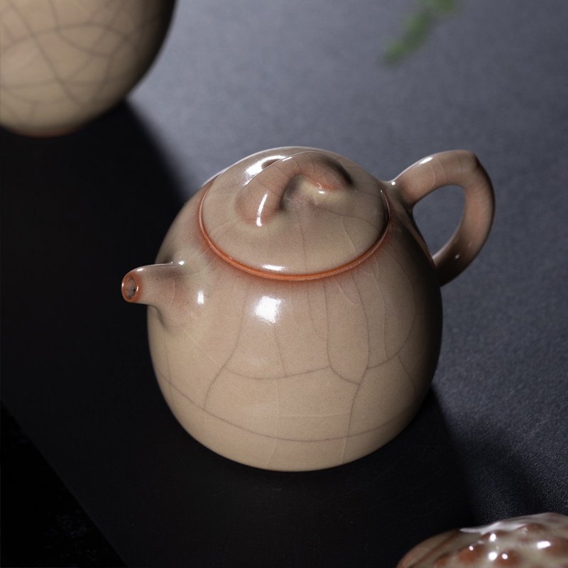 龙泉逸云青瓷功夫茶具茶壶传世哥窑茶具泡茶壶公道杯可养中式茶壶