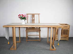 定制新中式简约禅意家具现代仿古桌子茶几老榆木免漆茶桌椅组合