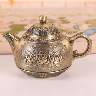喜宴酒具龍鳳茶具商務送禮佳品家居玫瑰 高檔青銅功夫茶具茶壺中式