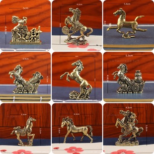 复古黄铜踩钱战马摆件新款2026生肖马家用客厅办公室马年桌面摆件