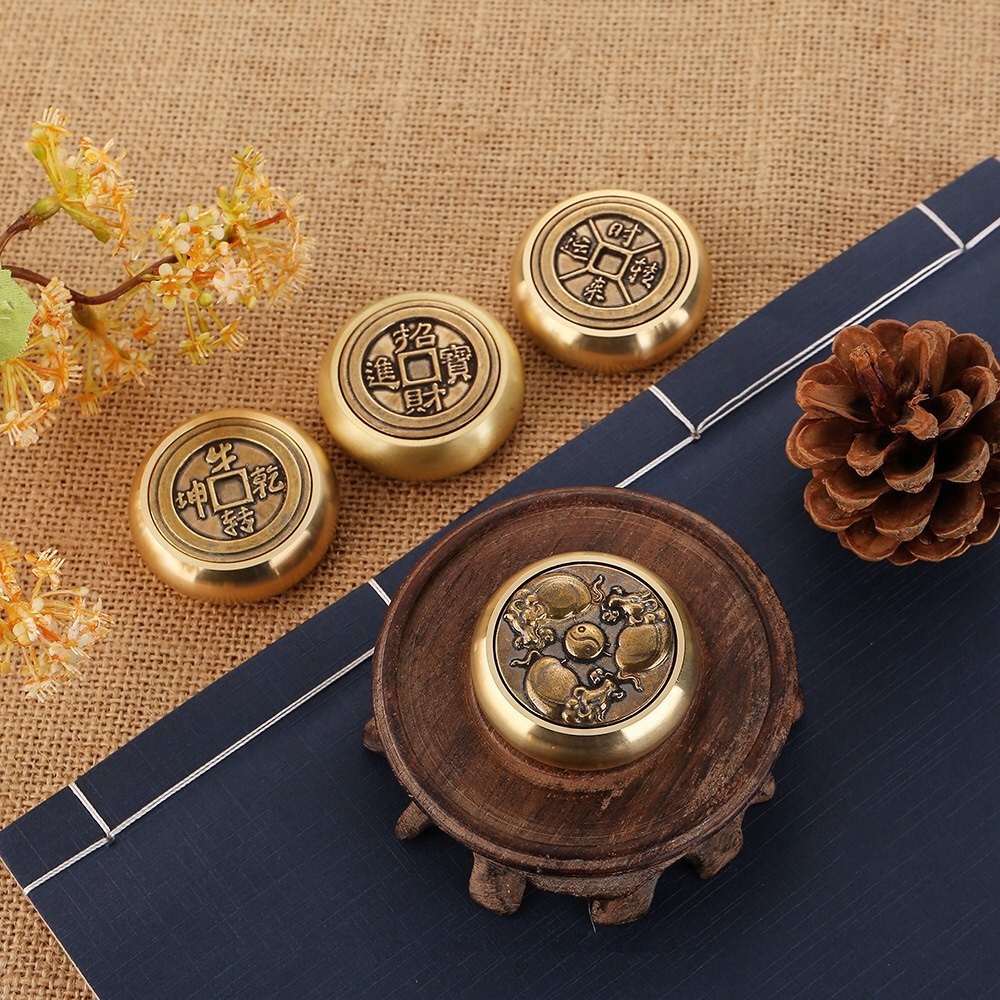 纯铜转钱小把件赚钱神器文玩抖音网红同款时来运转手把件黄铜招财
