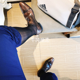 高筒商务正装 商务竖条纹ICK长款 袜耐穿黑色长袜 丝袜薄款 两双男士